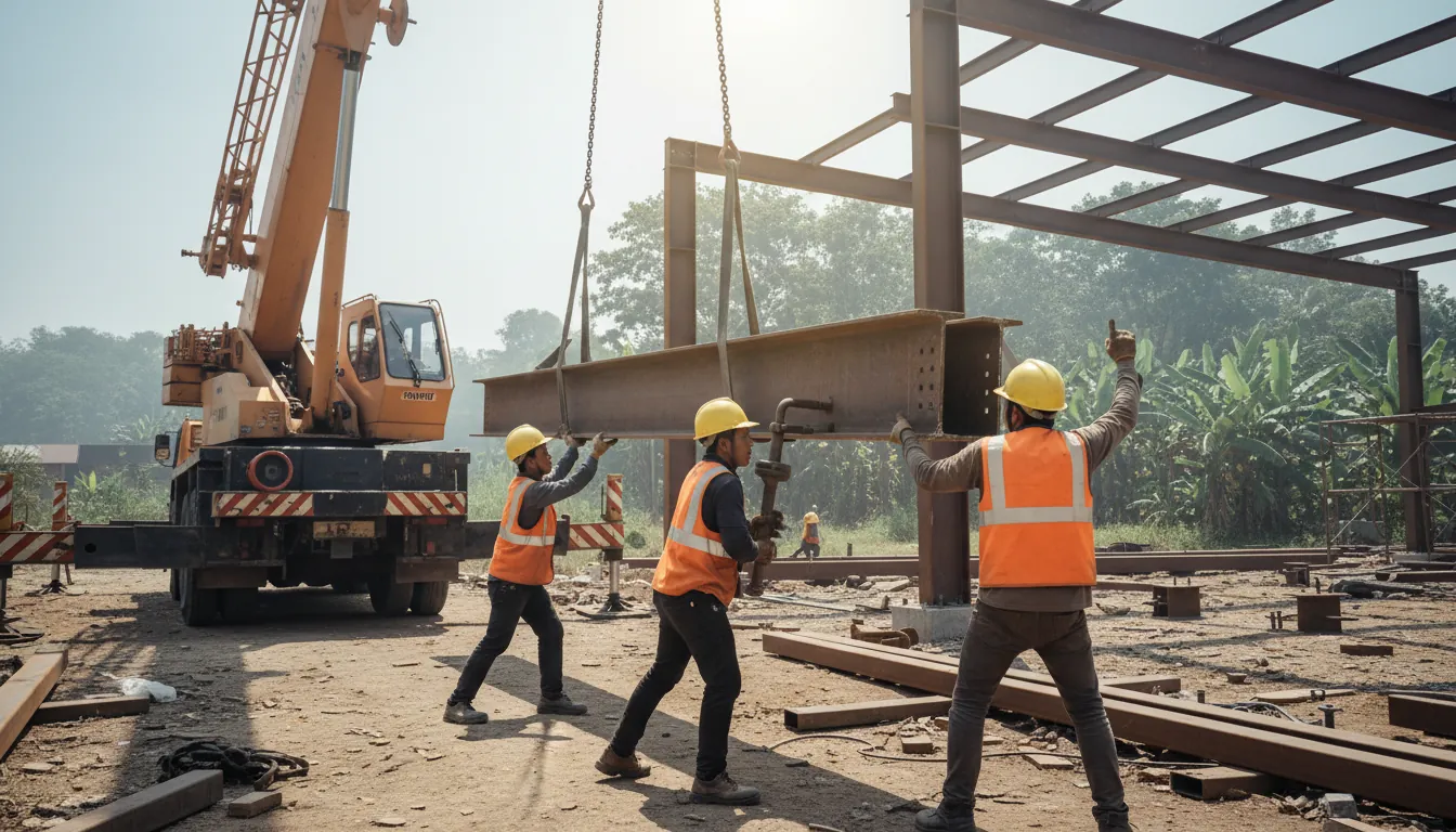 Proses ereksi struktur baja